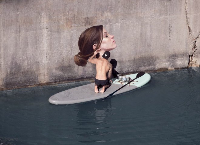 hula, hawaii street art, waterway murals, sean yoro, water murals, realistic portraits, street art, hawaii