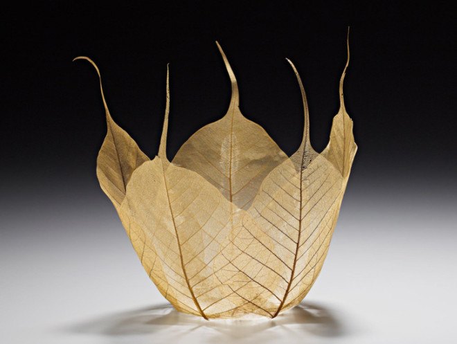 green design, eco design, sustainable design, Kay Sekimachi, leaf art, organic art, leaf bowl, Bellevue Arts Museum