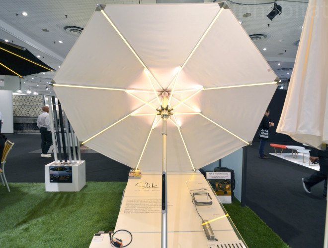 LED Umbrella, Slik, energy-efficient Lighting, green lighting, eco-friendly lighting, LED lighting, LEDs, green interiors, sustainable interiors, green design, sustainable design, new york design week, nyc x design, green products, green technology, sustainable technology
