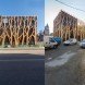 green design, eco design, sustainable design , Laraqui Bringer Architecture, Chaville France, Timber clad facade, lace like latticework, cultural center