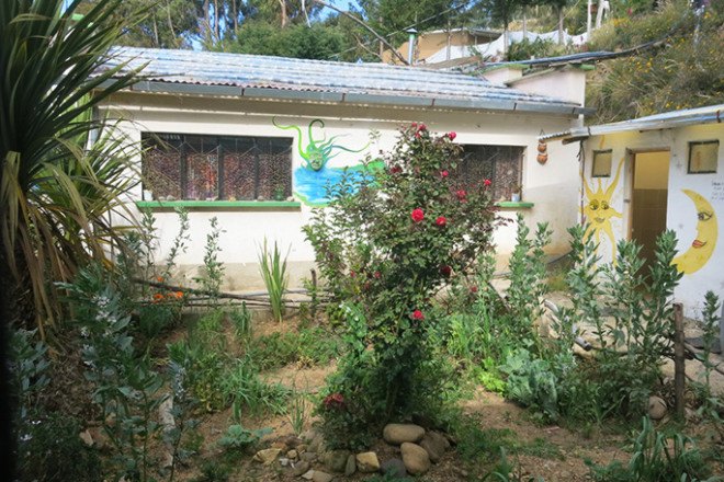 Bolivia, Kasa Cultural Sol y Luna, eco-friendly accommodation, Lake Titicaca, recycled materials, dry toilet, rainwater collection system, solar water heater, vegetable garden, empowering women, Libertad,