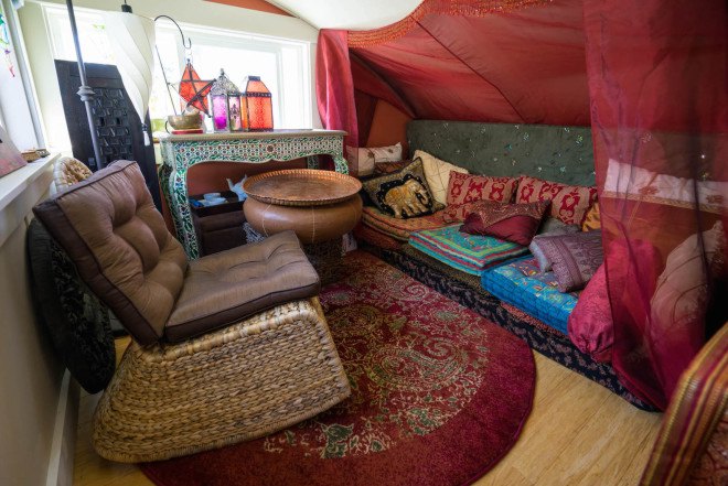 tiny house, tiny house movement, tiny home, lilypad house, moroccan design, downsizing, minimalism, small homes, moroccan design, indian design, Portland tiny house, Portland Oregon