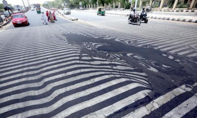 india, heat wave, heatwave, climate change, deaths from heat stroke, melting streets, melting asphalt, india heat 2015