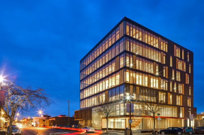 green design, eco design, sustainable design, Michael Green Architecture, Wood Innovation Design Center, WIDC, timber construction, timber office building, timber skyscraper