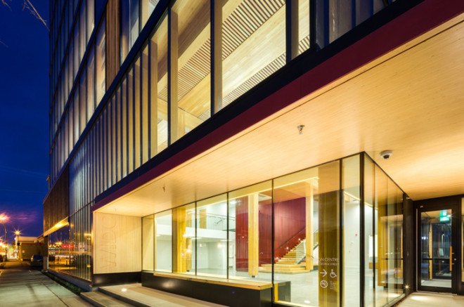 green design, eco design, sustainable design, Michael Green Architecture, Wood Innovation Design Center, WIDC, timber construction, timber office building, timber skyscraper