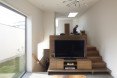 N House, N House by Roote, Roote, difficult terrain, difficult site, challenging plot of land, challenging site, timber clad architecture, timber, floor to ceiling glass doors, outdoor patio, children’s play space, Fukuoka, Japanese architecture,