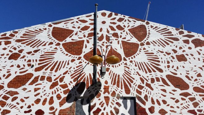 Nespoon, lace, lace graffiti art, graffiti art, lace urban art, doily urban art, street art,