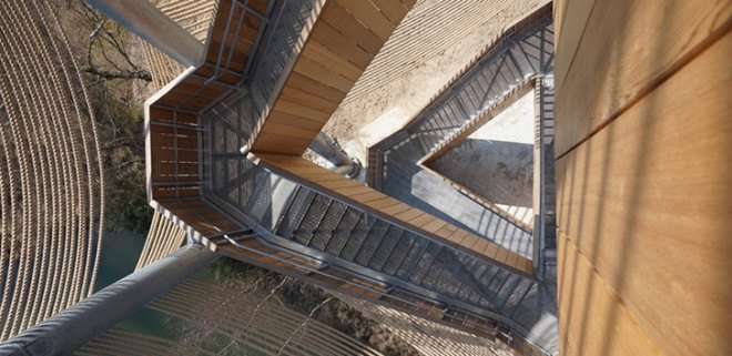 Ateliereen Architects, oservation tower, viewing tower, Dutch architects, Belgium, wooden structure, natural materials, MaMu Architects, tower, sand dunes, nature reserve