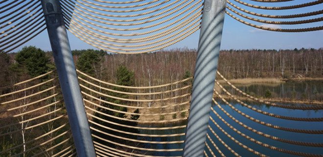 Ateliereen Architects, oservation tower, viewing tower, Dutch architects, Belgium, wooden structure, natural materials, MaMu Architects, tower, sand dunes, nature reserve