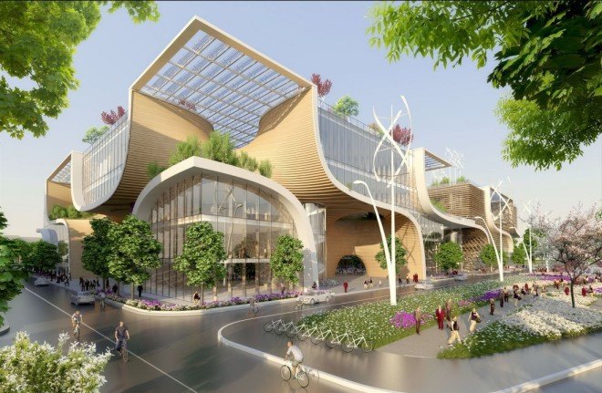 Vincent Callebaut, passive design, bioclimatic design, biomimicry, China, wooden orchids, green design, sustainable design, eco-design, renewable energy, recycling, rainwater harvesting, geothermal heating and cooling, responsible shopping, eco-shopping, organic foods, conscious consumerism, design competition, ount Lu Estate of World Architecture Competition