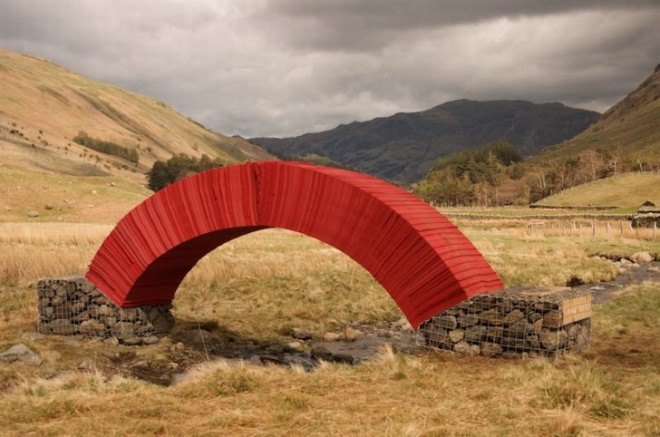 PaperBridge, Steve Messam, Lakes District, Lakes Culture, paper made of bridge, arch, green design, sustainable design, eco-design, packhorse bridge, traditional design, bridge made of paper, environmental art, recycling initiatives, eco art, green art