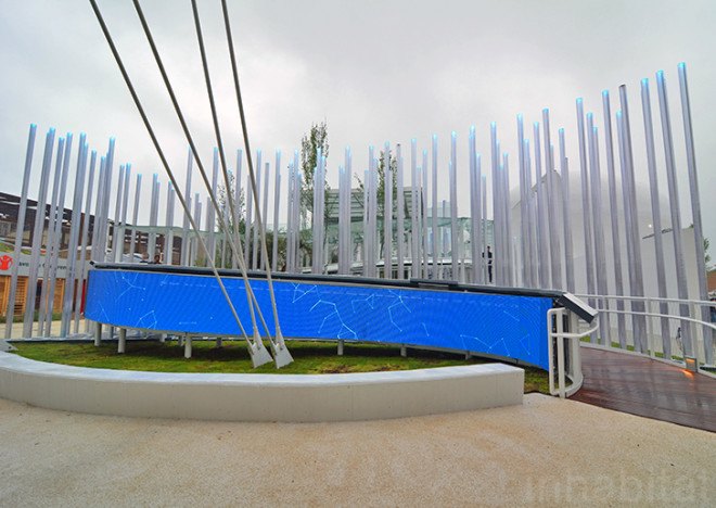 World Expo 2015, World Expo Milan, Milan Expo pavilions, 2015 Milan World Expo, world expo 2015, enel expo milan, solar power, LED lights, light installation, PIUARCH, Milan Expo 2015, world expo, temporary pavilion, green pavilion