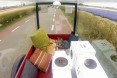 poopy cat, thomas vles, mushi and cheesy, amsterdam to london, bike amsterdam to london, cats on bike trip, cats on bike ride, bike ride stunt, uk launch poopy cat, recycled litterboxes, disposable litterboxes, recycled cat playhouses, modular cat playhouses, modular kitty playhouses, recycled kitty playhouses