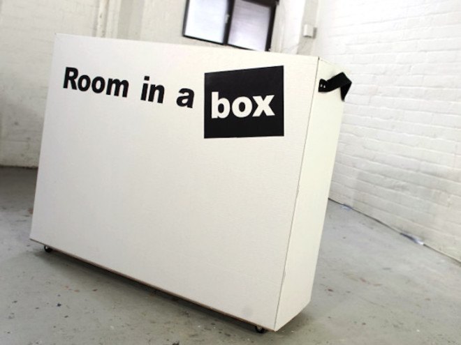 Room in a Box, Indiegogo, pop up bedroom, cardboard bedroom, cardboard furniture, cardboard furnishings, move in 30 minutes, tool free furniture, glue free furniture, recyclable bedroom, recyclable furniture
