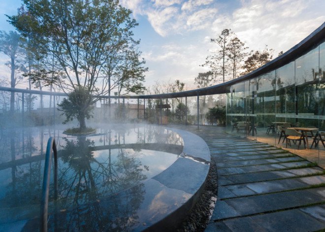 aim architecture, rural china, chinese resort, ruff well water resort, hot springs, outdoor pools