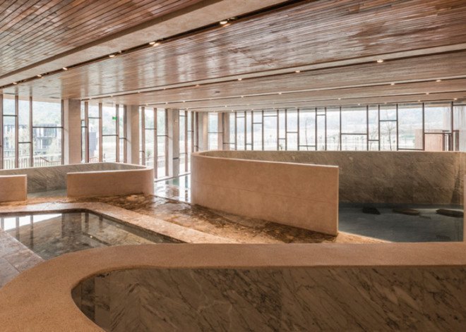 aim architecture, rural china, chinese resort, ruff well water resort, hot springs, outdoor pools