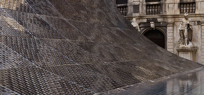 green design, eco design, sustainable design, Shigeru Ban, Venice Biennale, Reverberation Pavilion of Light and Sound, Shiseido, recycled makeup case, Palazzo Pisani