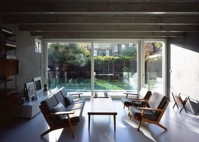 DSDHA, daylit home, Covert House, London, UK architects, natural light, daylighting, natural ventilation, Passivhaus, rainwater collection, solar power, solar array, solar panels