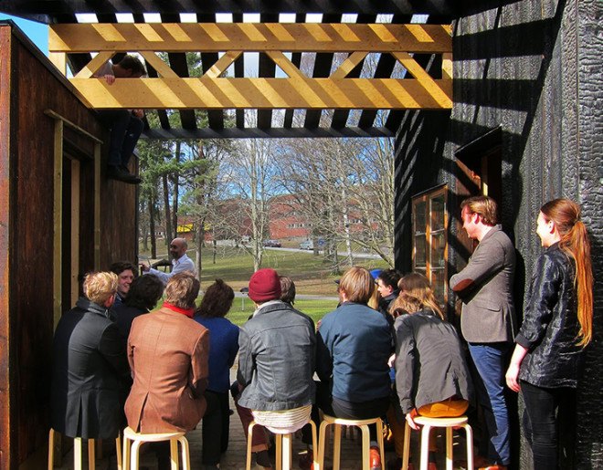 KTH School of Architecture, Full Scale Studio, Friggatto, prefab studio, prefab, mobile architecture, Stockholm, low-cost, plywood facade, green architecture, affordable building