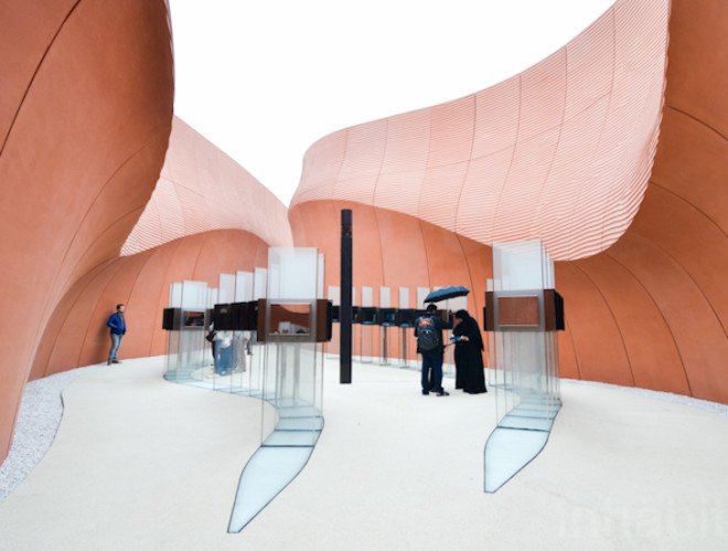 2015 Milan world expo, 2015 milan, 2015 word expo, Milan world expo, Milan expo, 2015 milan expo pavilion, world expo pavilion, milan world expo pavilion, Foster Partners, UAE pavilion, green roof, solar power, LEED building, sustainable building, feeding the planet, food issues