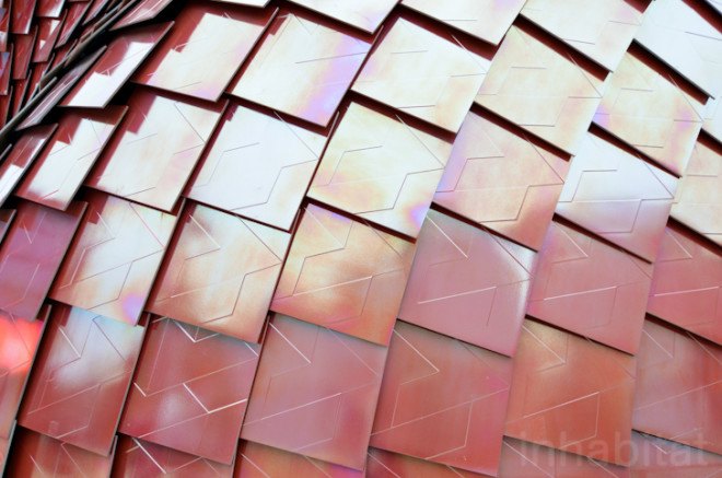 Daniel Libeskind, pollution cleaning building, pollution scrubbing tiles, Libeskind, Vanke Pavilion, World Expo, Milan Expo, World Expo 2015, 2015 Milan Expo, China, Vanke, Milan Expo 2015, red ceramic tiles, Daniel Libeskind, Casalgrande Padana, self-cleaning tiles, rooftop terrace, green design, Italy, sustainable design, green architecture, Italy