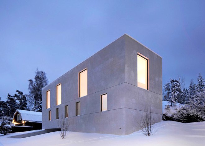 Villa Mörtnäs, Strömma Projekt, Stockholm Archipelago, aerated concrete, green design, sustainable design, eco-design, natural lighting, south-facing windows, Sweden, fourfoursixsix