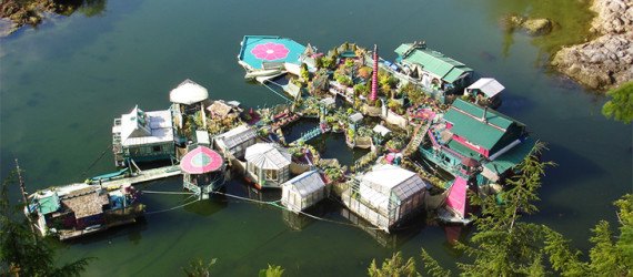 Wayne Adams, Catherine King, Freedom Cove, self-sufficient floating island, Vancouver Island, British Columbia