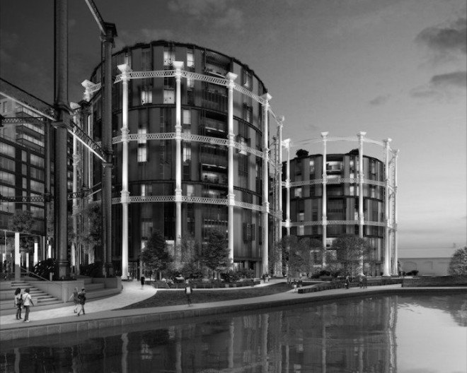 London architecture, London, King's Cross, gasholders, King's Cross gasholders, gasholder refurbishment, Wilkinson Eyre, Wilkinson Eyre Architects, London architects, industrial refurbishment, London apartments, King's Cross apartments