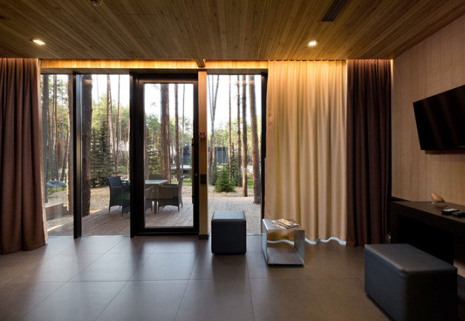 green design, eco design, sustainable design, Relax Park Verholy, Poltova Ukraine, YOD Design Lab, stilted house, prefabricated cabin, mirrored glass