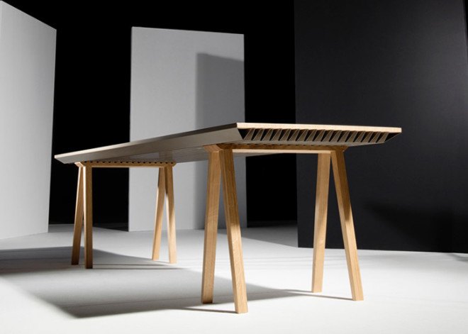 Raphaël Ménard, Jean-Sébastien Lagrange, Zero Energy Furniture, green furniture, energy-efficient table, green table, table design, Milan Design Week, Milan furniture fair, wooden furniture, heating and cooling