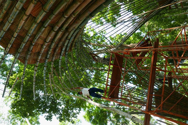 Atelier COLE, tensegrity, moon bear, Asiatic black bear, Laos, Bamboo trees, rainwater collection, Building Trust, Tat Kuang Si Park, bamboo, Free the Bears, Khmu,