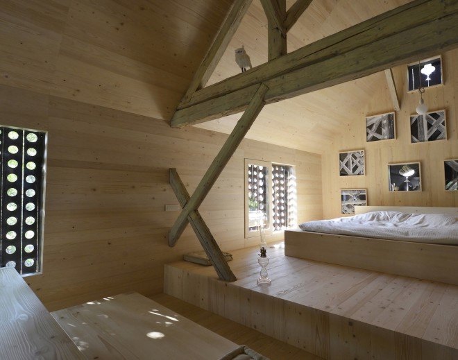 OFIS Architects, adaptive reuse, Alpine Barn Apartment by OFIS Architects, Alpine Barn Apartment, barn restoration, barn transformation, barn loft apartment, barn loft, Slovenia,
