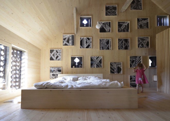OFIS Architects, adaptive reuse, Alpine Barn Apartment by OFIS Architects, Alpine Barn Apartment, barn restoration, barn transformation, barn loft apartment, barn loft, Slovenia,