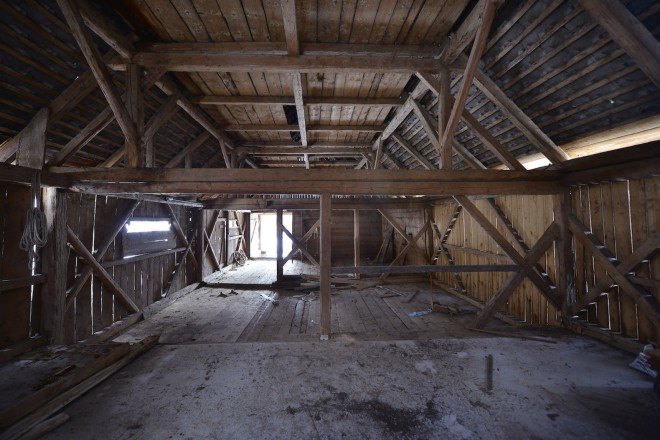 OFIS Architects, adaptive reuse, Alpine Barn Apartment by OFIS Architects, Alpine Barn Apartment, barn restoration, barn transformation, barn loft apartment, barn loft, Slovenia,