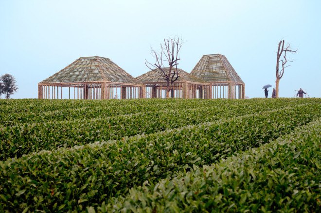 DNA - Design And Architecture, pavilions, bamboo, bamboo architecture, natural light, locally sourced materials, natural materials, renewable building materials, China, skylights, multi-purpose spaces, green architecture