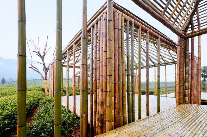 DNA - Design And Architecture, pavilions, bamboo, bamboo architecture, natural light, locally sourced materials, natural materials, renewable building materials, China, skylights, multi-purpose spaces, green architecture