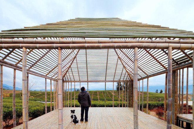 DNA - Design And Architecture, pavilions, bamboo, bamboo architecture, natural light, locally sourced materials, natural materials, renewable building materials, China, skylights, multi-purpose spaces, green architecture