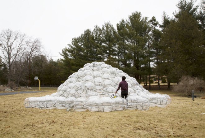 Pneuhaus, Bubble Dome, inflatable architecture, temporary architecture, geodesic dome, Buckminster Fuller, temporary pavilion, lightweight structure, Rhode Island