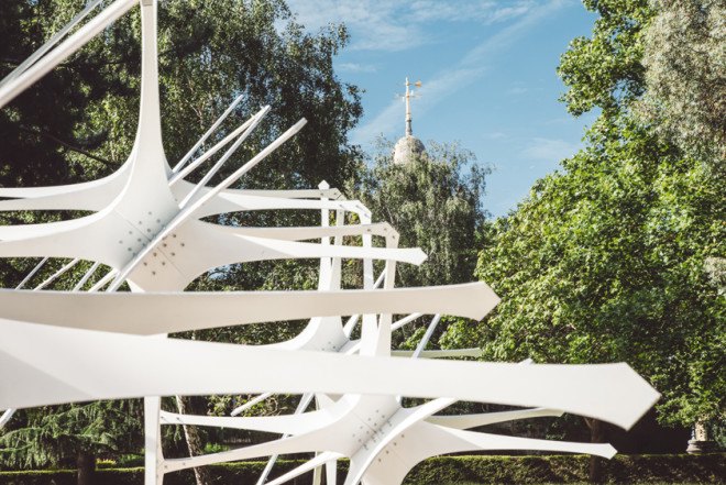 NonScale, Sky Pavilion, Sky by NonScale, ArchTriumph, 2015 Triumph Pavilion, Triumph Pavlion, temporary artwork, pavilion, North Star pavilion, Bethnal Green, Museum Gardens, London