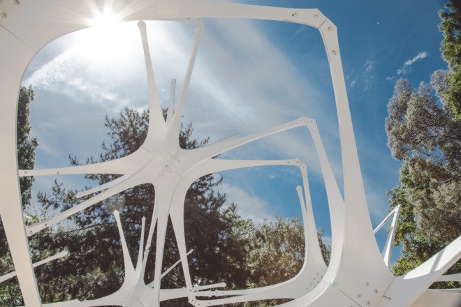 NonScale, Sky Pavilion, Sky by NonScale, ArchTriumph, 2015 Triumph Pavilion, Triumph Pavlion, temporary artwork, pavilion, North Star pavilion, Bethnal Green, Museum Gardens, London