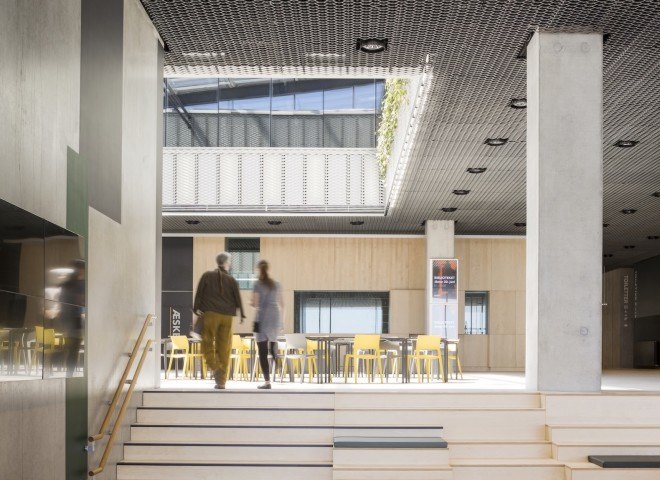 Dokk1, Dokk1 Aarhus, Aarhus, schmidt hammer lassen, schmidt hammer lassen architects, energy efficient library, library design, aarhus river, Danish 2015 energy classification, solar power, Urban Mediaspace,