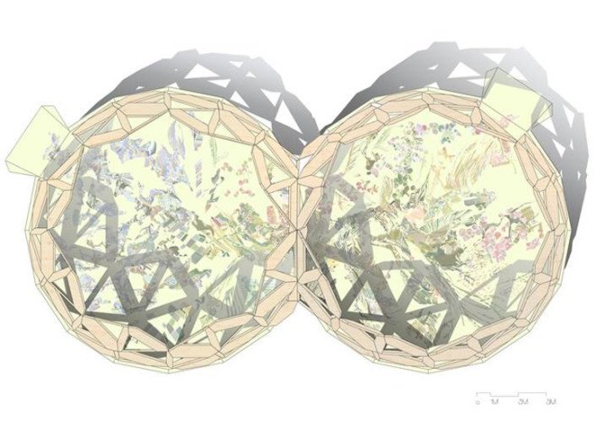 green design, eco design, sustainable design, Love IT Pavilion, Copagri, Expo Milano 2015, EMBT, temporary pavilion, open lattice pavilion, double dome pavilion