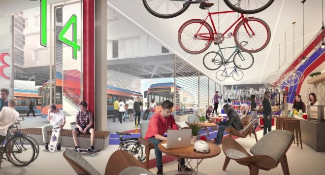 Foster + Partners, Cardiff Interchange, transport hub, bus station, green transportation, green architecutre, mixed-use building, public plaza, Cardiff