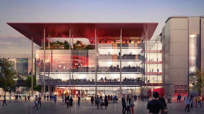Foster + Partners, Cardiff Interchange, transport hub, bus station, green transportation, green architecutre, mixed-use building, public plaza, Cardiff