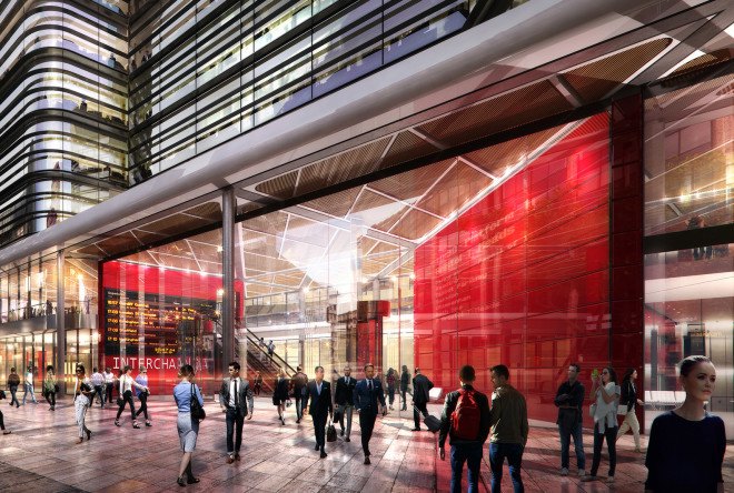 Foster + Partners, Cardiff Interchange, transport hub, bus station, green transportation, green architecutre, mixed-use building, public plaza, Cardiff