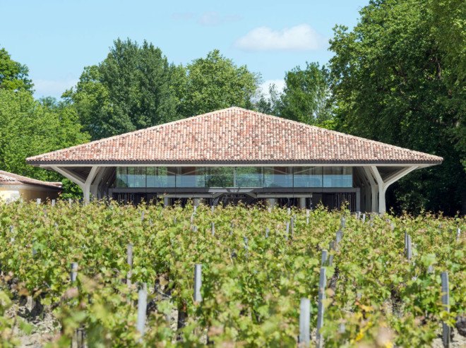 Foster + Partners, Château Margaux winery, winery, France, green renovation, natural light, pitched roof, vernacular architecture, green architecture, wine cellar, France, Bordeaux