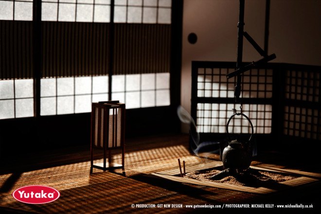 japanese food, japanese village, miniature japanese village, miniature japanese diorama, getnewdesign, james reeve, yutaka foods, food importer, branding campaign, miniature models for ad campaign, japan