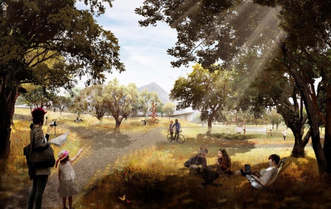 Google Mountain View, Google headquarters, Heatherwick Studio, BIG, green campus, green headquarters, transparent canopy, canopy, sustainable building, California, greenhouse