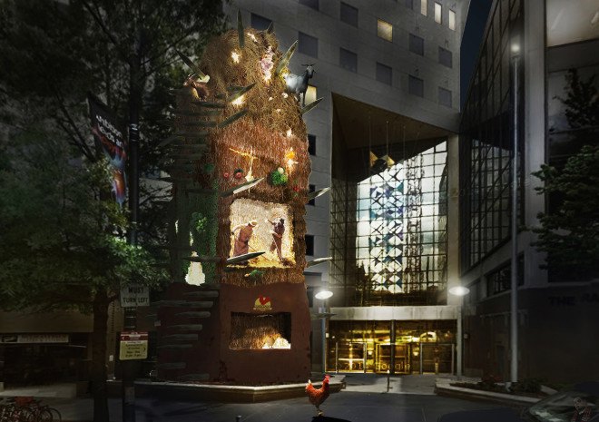 Hay Stack Café, visiondivision, hyperlocal food, cafe in the city, urban design, urban farming, urban agriculture, stacked ecosystem, urban cafe, Esther Klein Gallery, green design, sustainable design, eco-design, locally sourced materials, hay stack, ecology and society