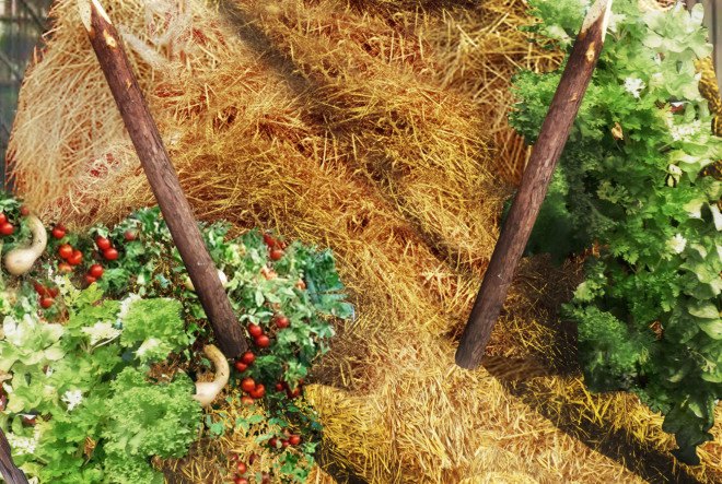 Hay Stack Café, visiondivision, hyperlocal food, cafe in the city, urban design, urban farming, urban agriculture, stacked ecosystem, urban cafe, Esther Klein Gallery, green design, sustainable design, eco-design, locally sourced materials, hay stack, ecology and society